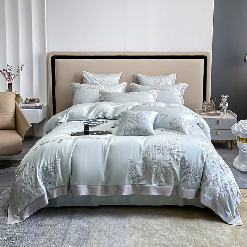 Bed Linen | CasaFoyer High-end Embroidered Lyocell Fiber Bedding Four-piece Set | casafoyer.myshopify.com