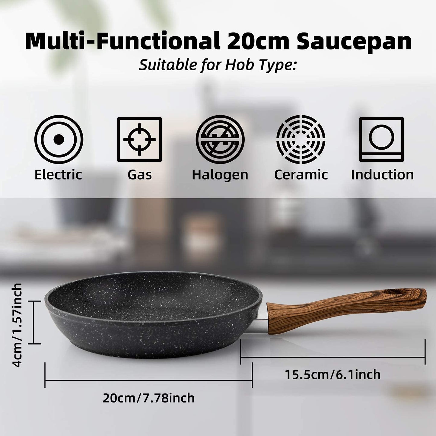 Cookware | CasaFoyer 8-Inch Non-Stick Egg Frying Pan with Induction Base - Ideal for Steak, Bacon, Hot-Dogs, and Burgers | casafoyer.myshopify.com