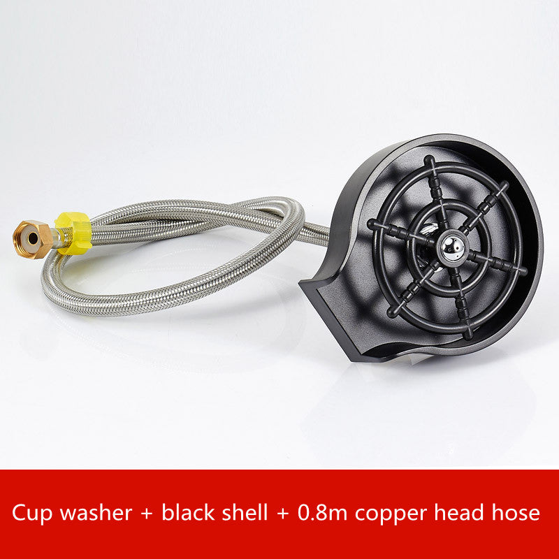 Kitchen Tools | CasaFoyer Bar Counter Quick Cup Washer Sink | High-pressure Spray Automatic Faucet | Coffee Pitcher Wash Cup | Black | casafoyer.myshopify.com