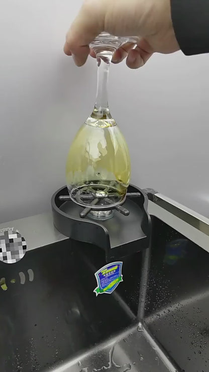 CasaFoyer Bar Counter Quick Cup Washer Sink | High-pressure Spray Automatic Faucet | Coffee Pitcher Wash Cup | Black