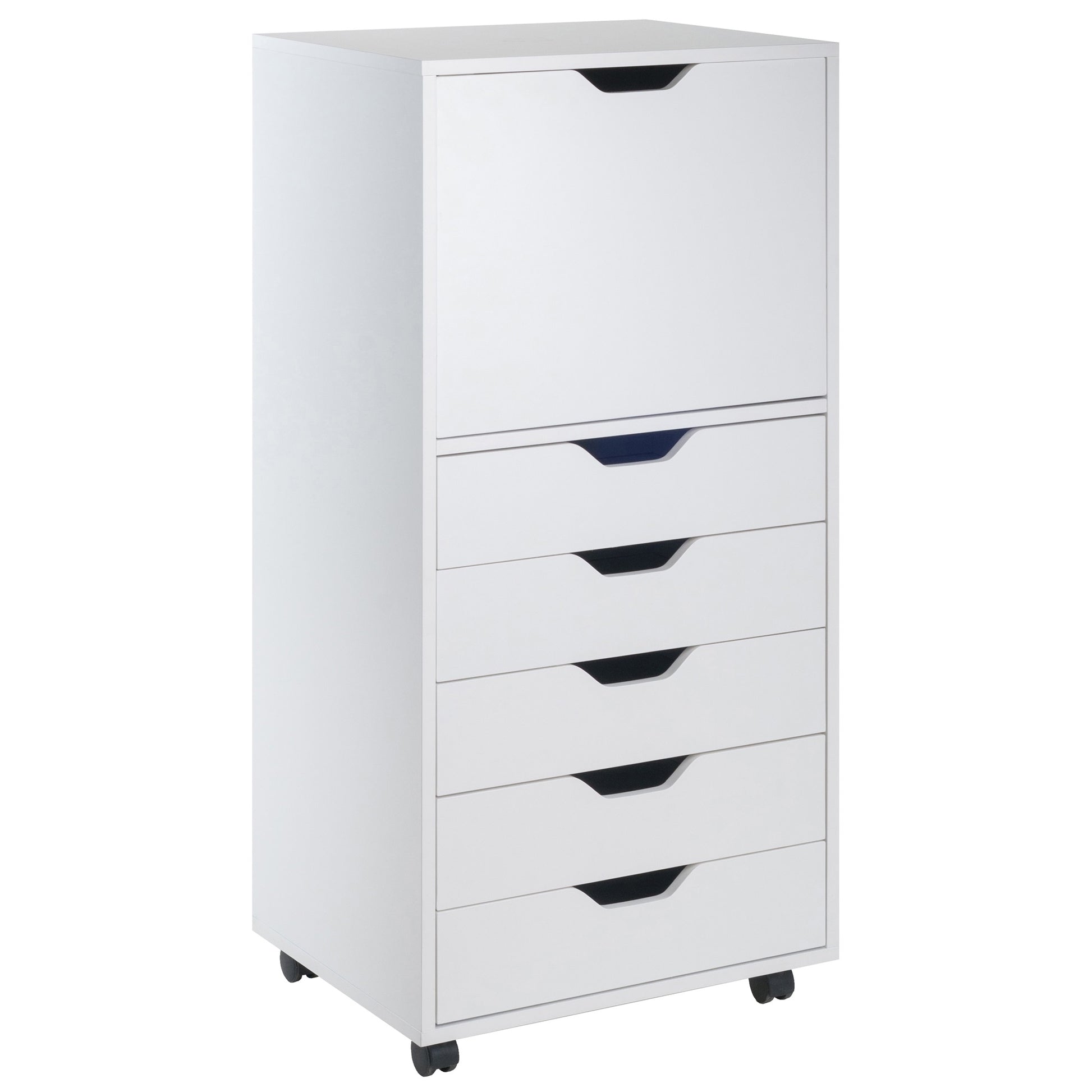 CasaFoyer Wood Halifax 5-Drawer High Cabinet - Versatile Storage Solution for Home - Easy-Open Drawers - Sturdy & Stylish - White Finish - 41.4"H x 19.2"W x 15.9"D
