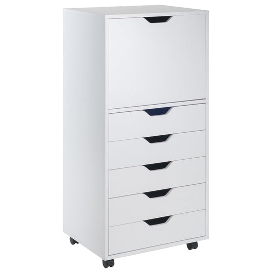 CasaFoyer Wood Halifax 5-Drawer High Cabinet - Versatile Storage Solution for Home - Easy-Open Drawers - Sturdy & Stylish - White Finish - 41.4"H x 19.2"W x 15.9"D