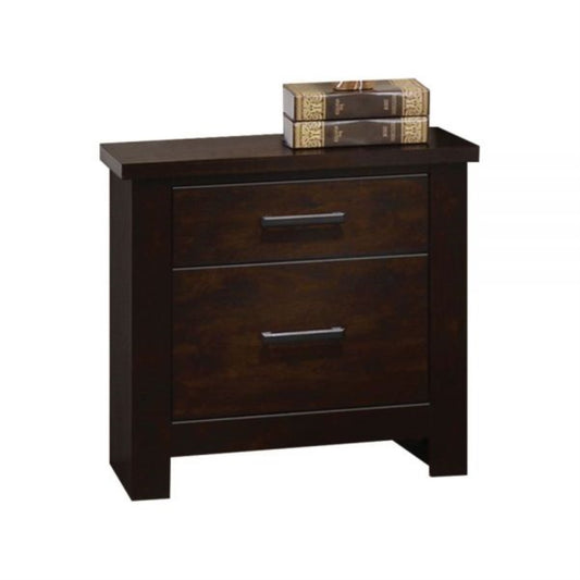 CasaFoyer 2-Drawer Cabinet with Smooth Gliding Mechanism, Dovetail Construction, Felt-Lined Top Drawer, Safety Lock - Mahogany