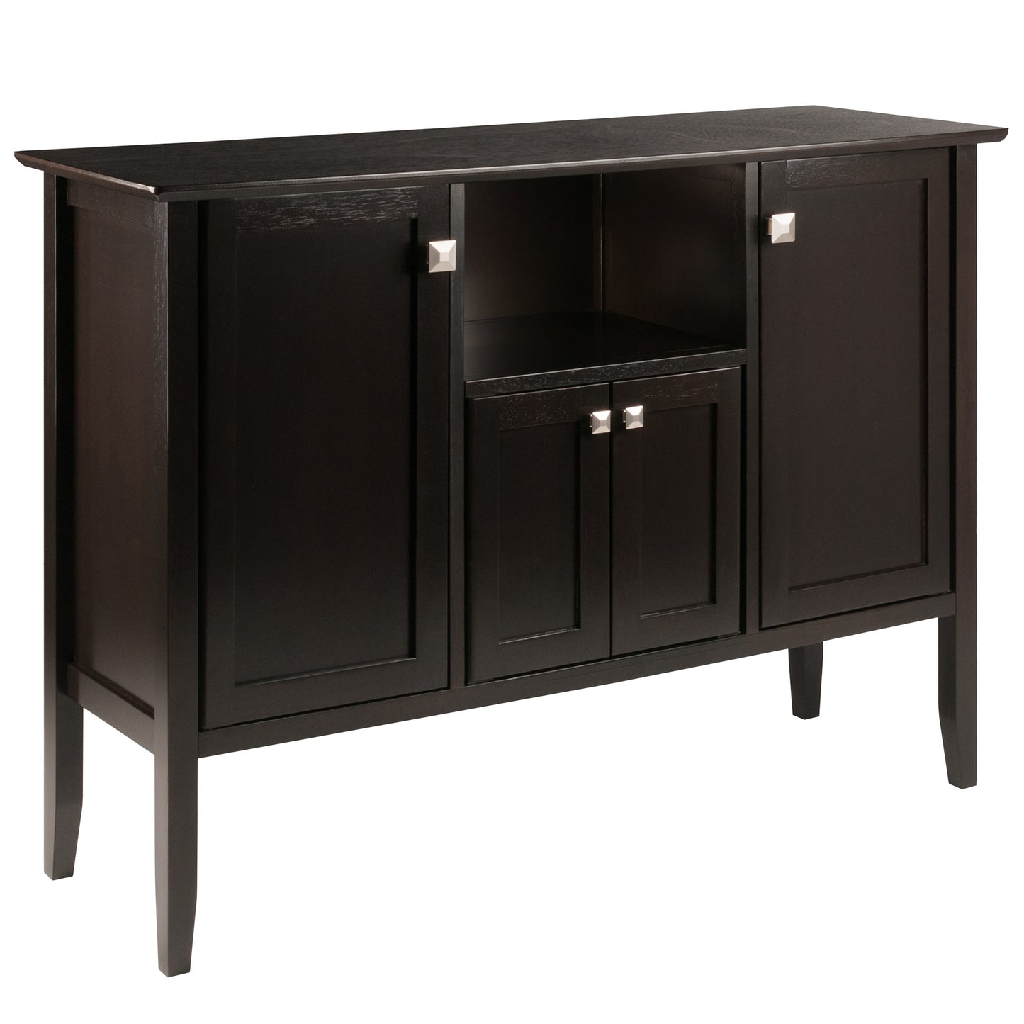 CasaFoyer Wood Melba Buffet Cabinet - Coffee Finish, Wine Storage, Solid & Composite Wood, Assembly Required - 46"W x 15.75"D x 33.6"H