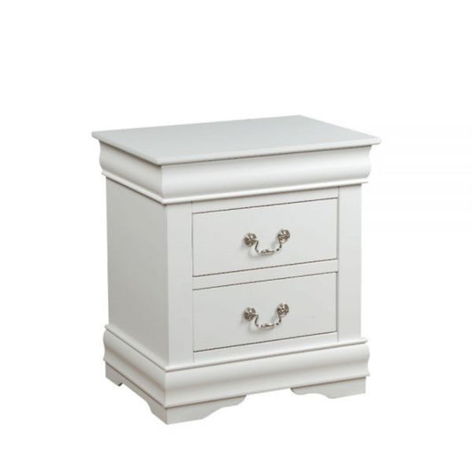 CasaFoyer 2-Drawer Cabinet with Smooth Gliding Mechanism, French Back Design, Brushed Nickel Handles - 11"W x 12"D x 4"H - White