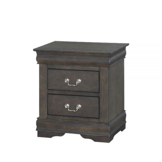 CasaFoyer 2-Drawer Cabinet with Kenlin Metal Glide System, French Back Design, Metal Handles - 11x12x4 inches, Dark Gray