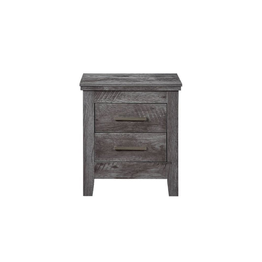 CasaFoyer Rustic Gray Oak 2-Drawer Cabinet with Smooth Glide, Dovetail Joints, Safety Stop, and Single Pull-Handle