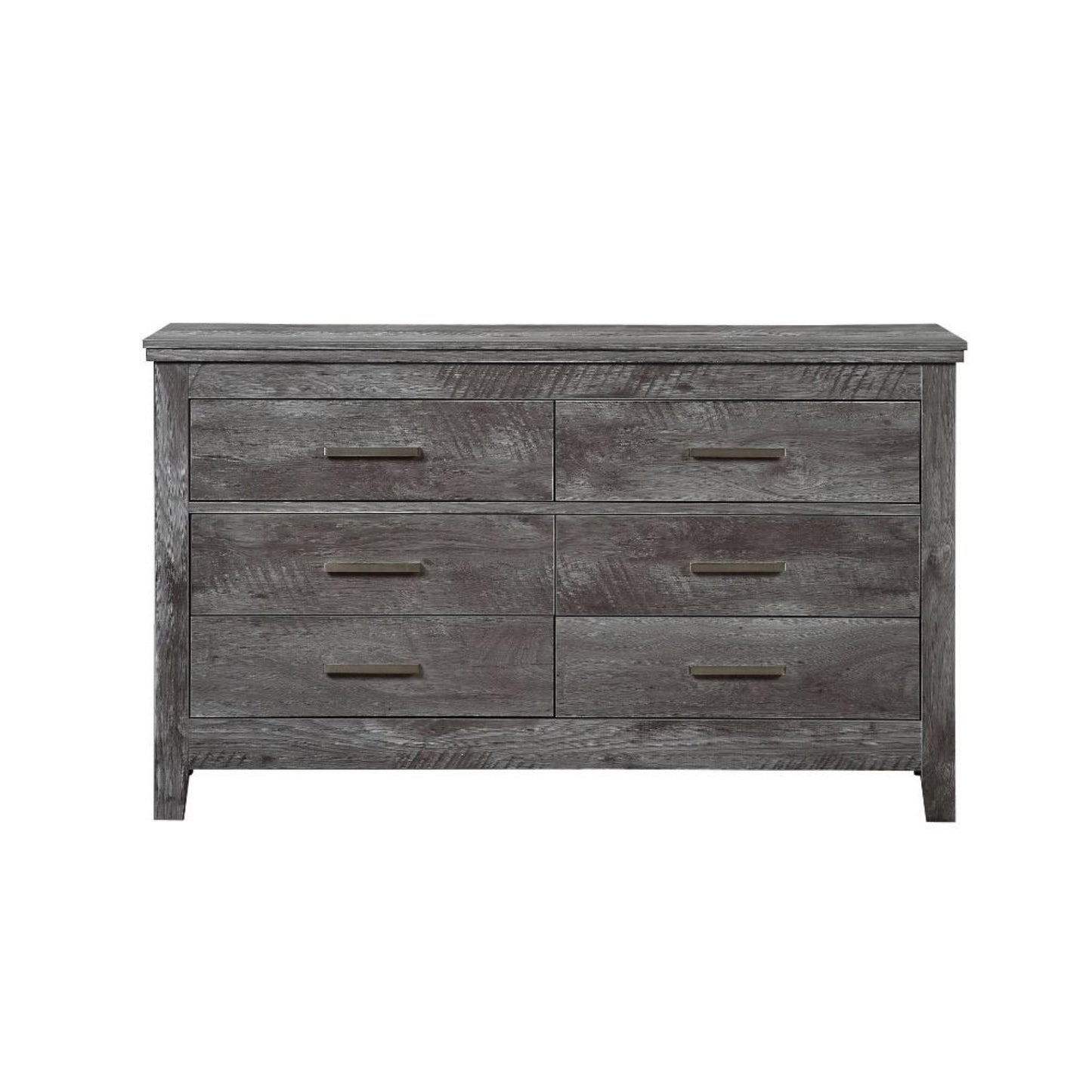 CasaFoyer 6-Drawer Cabinet with Undermount Glide System, English Dovetail Joints, Veneer Lining, and Safety Stops - Rustic Gray Oak