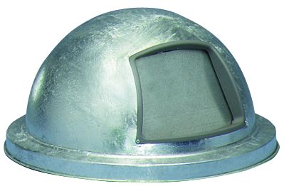 CasaFoyer Outdoor Drum Cover - Galvanized Lid, Push Door, Fits 30-31 Gallon Trash Cans