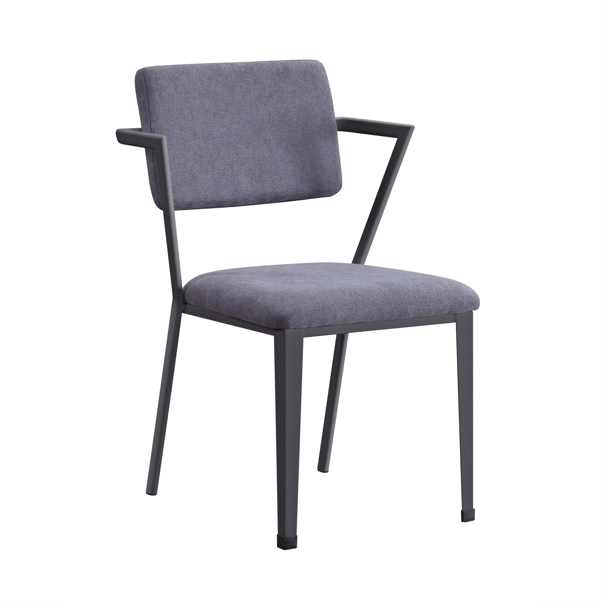 CasaFoyer KD Chair - High Back Stationary Seat with Solid Pattern Cushion, Metal Frame, Open Back Design, and Metal Legs for Stability and Durability