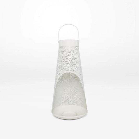 Decorative Candle Lanterns, Kitchen & Dining Features | Elegant Moroccan Inspired Lantern - Gardenia Cream - 2 Sizes - Galvanized Iron - Outdoor Candle Holder - 17x28x17cm & 18x40x18cm | casafoyer.myshopify.com