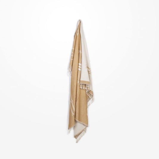 Throws, Kitchen & Dining Features | Luxurious Brushed Jacquard Throw - Premium Softness, Elegant Accent - 150x125 cm - Durable Construction - Timeless Camel Color | casafoyer.myshopify.com