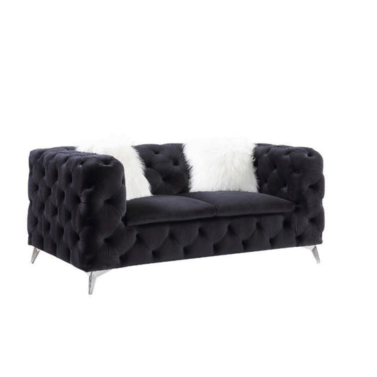 CasaFoyer Luxury Faux Fur Throw Pillows Set - Comfortable Foam Seating, Metal Legs, Button Tufted Design - Plush and Cozy - Pack of 2