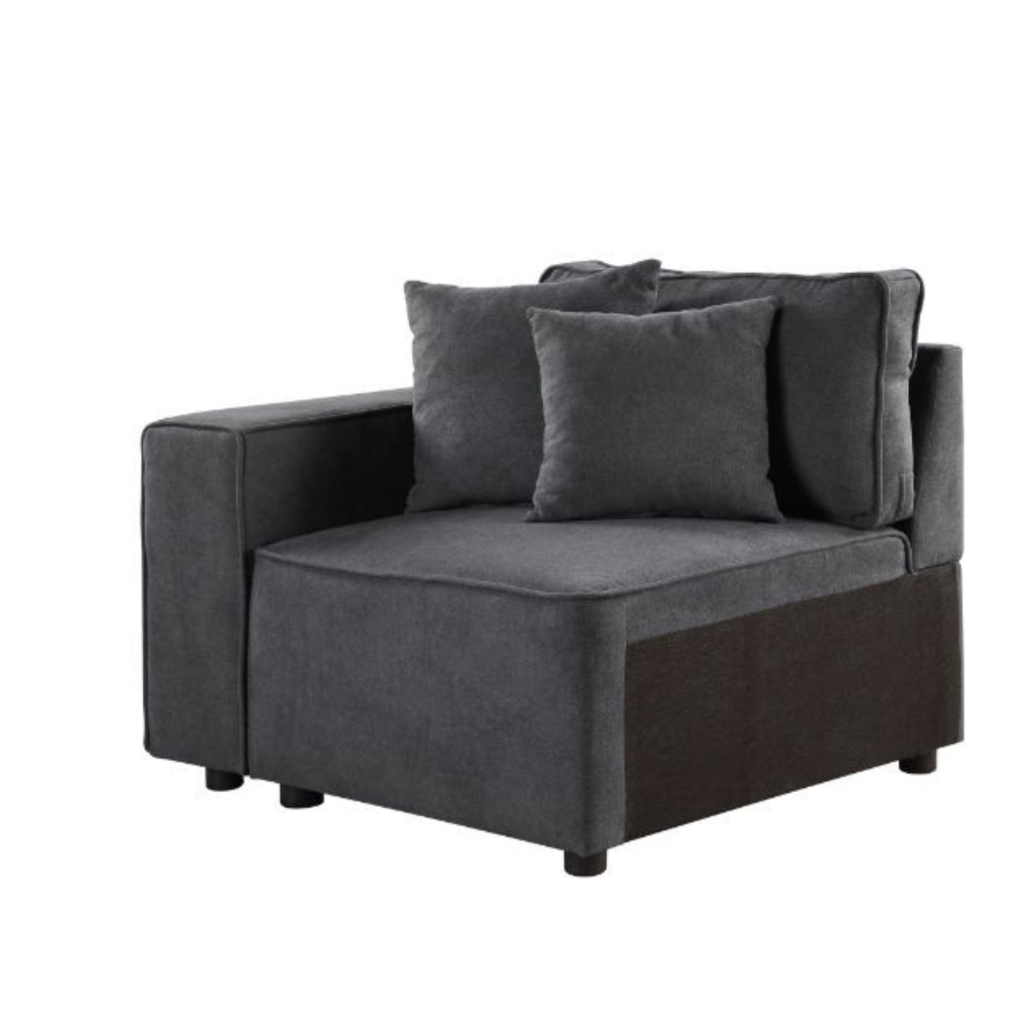 CasaFoyer Silvester Sectional Sofa - Customizable, Comfortable, and Stylish Gray Fabric Modular Sofa with Pocketed Coil Seat Construction. Perfect for Elegant and Functional Living Spaces.