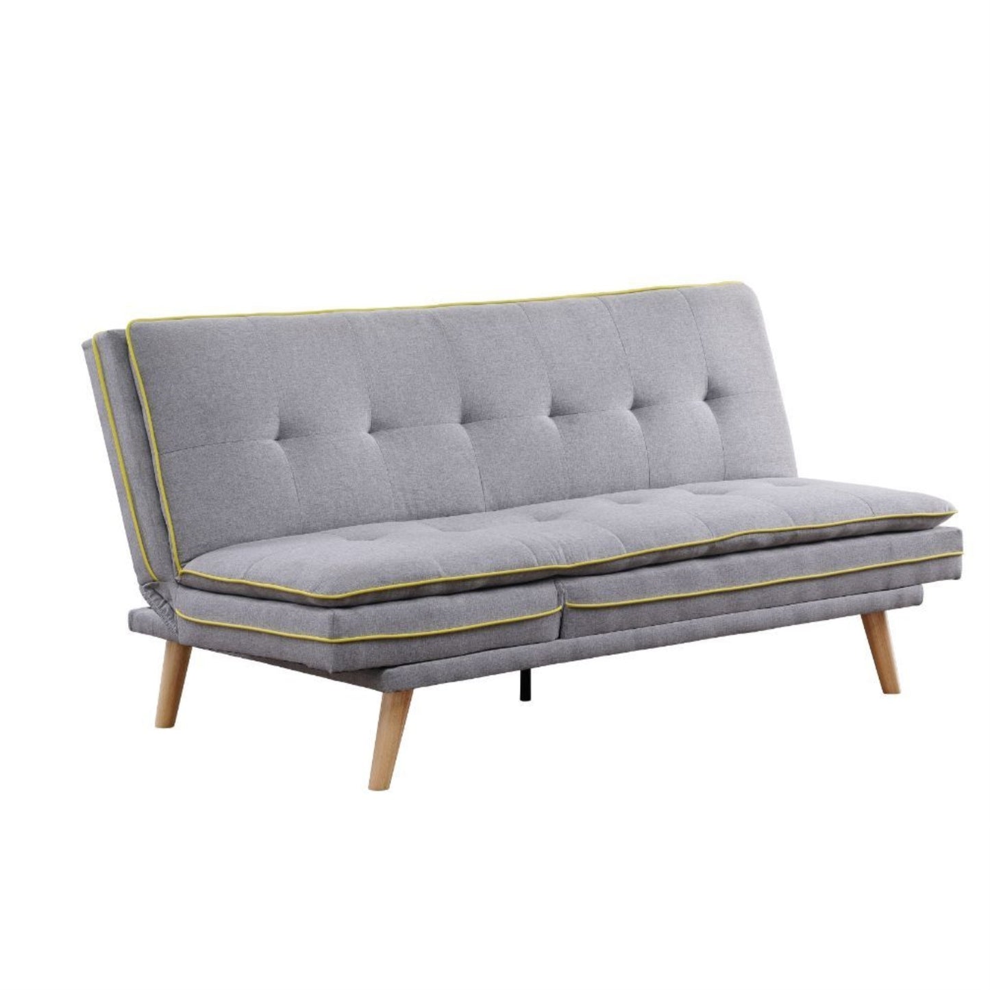 CasaFoyer Savilla Adjustable Sofa - Fresh Linen Upholstery, Tufted Details, Oak Finish Legs - Perfect for Smart and Comfortable Living Spaces