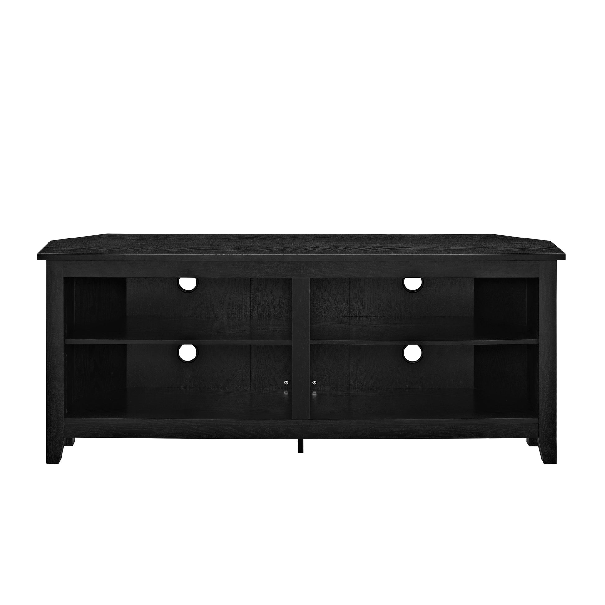 CasaFoyer Elegant Corner Wood Media Stand for TVs up to 60" - Adjustable Shelves, Cable Management - Premium High-Grade MDF - Space-Saving Design