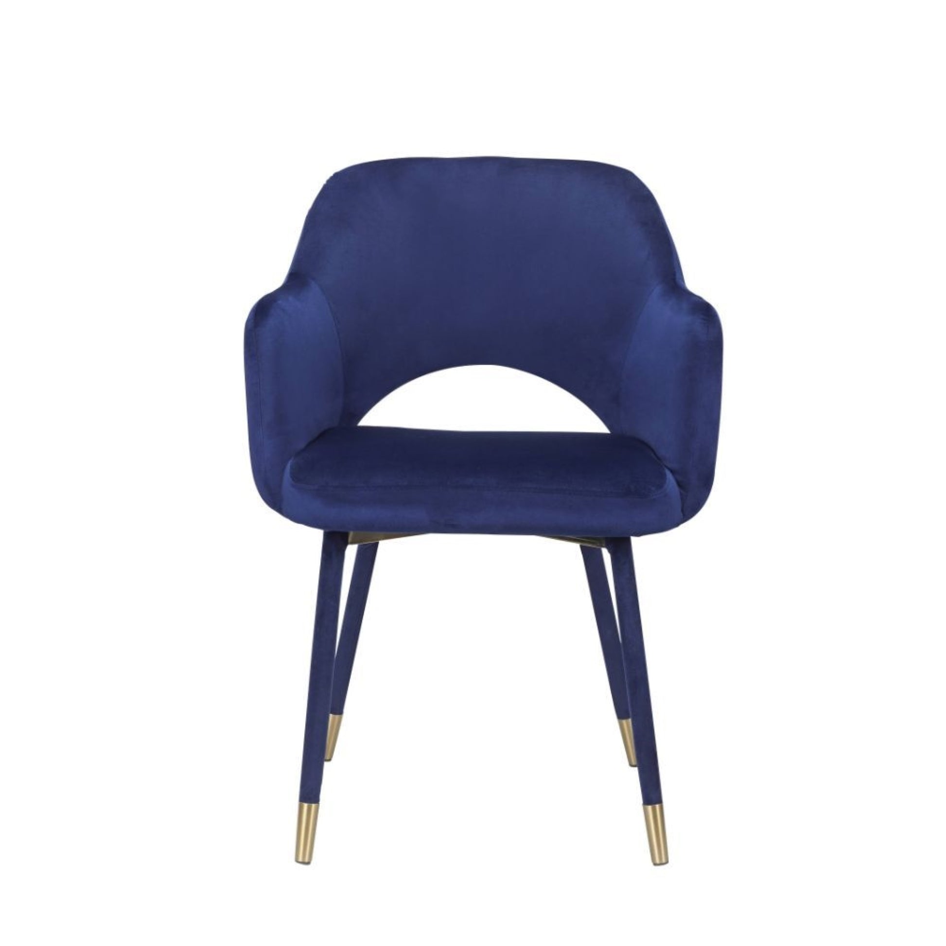 CasaFoyer Applewood Accent Chair - Luxurious Ocean Blue Velvet Upholstery, Contemporary Design, Spindle Legs with Golden Tip - Stylish & Modern