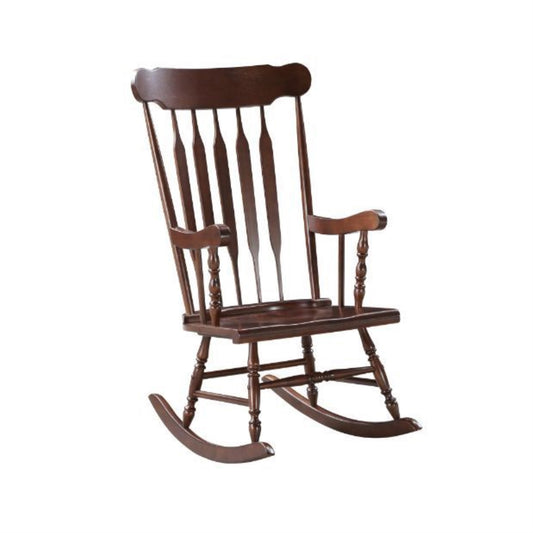 CasaFoyer "Raina Rocking Chair - Tranquil and Serene, Cappuccino Finish, Curved Wooden Rocker Rails, Relaxation and Stress Relief"