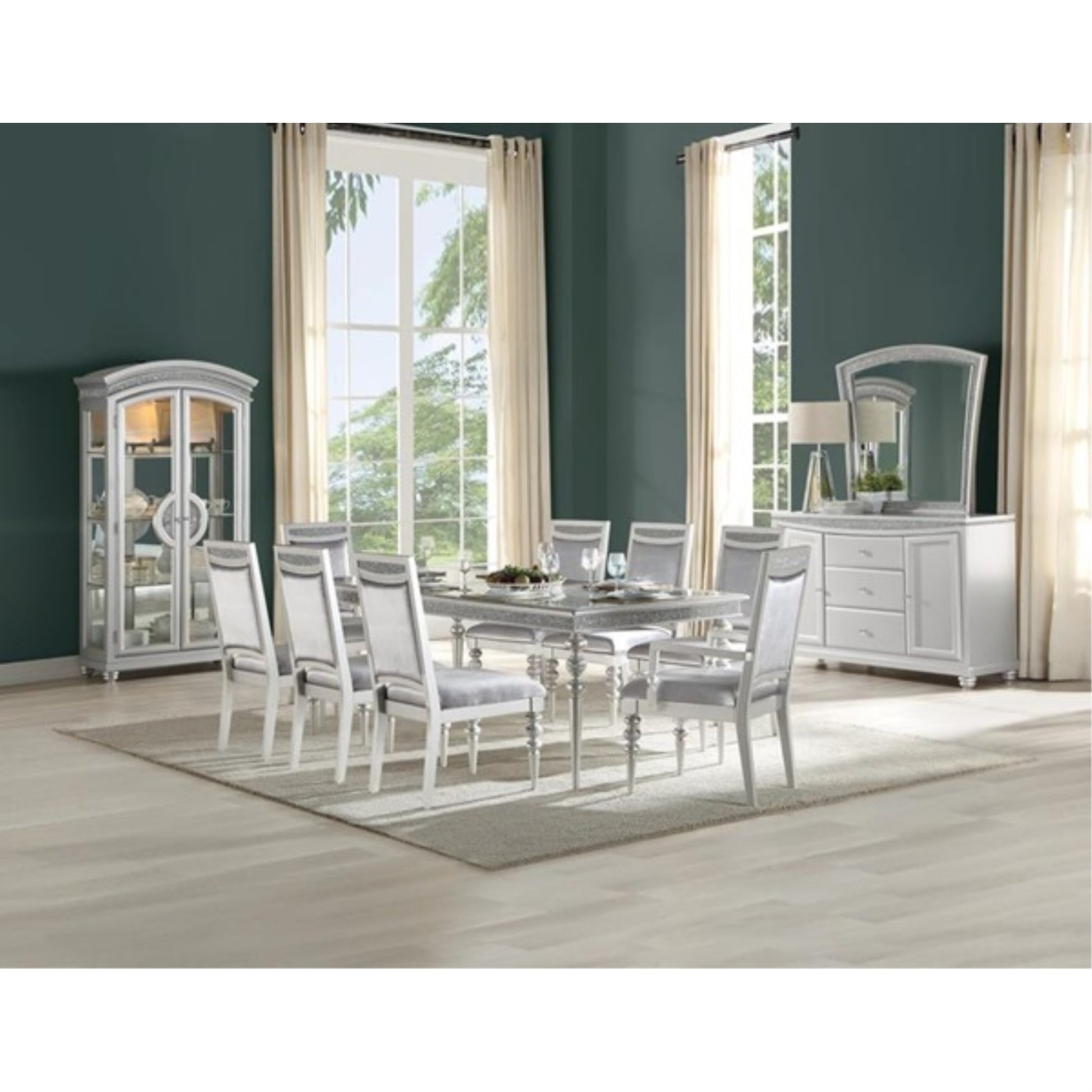 CasaFoyer ACME Furnitures Exquisite Arm Chair Set-2 Fabric & Platinum from Vietnam. Includes 2 ACME Maverick Arm Chairs. Comfort & Style for Your Living Space.