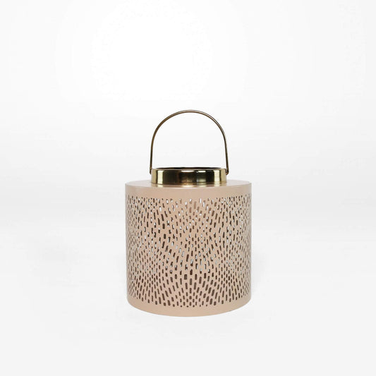 Decorative Candle Lanterns, Kitchen & Dining Features | Sophisticated Moroccan Inspired Lantern Candle Holder - Galvanized Iron - Dusty Pink - 20x20x20cm 2 Sizes | casafoyer.myshopify.com