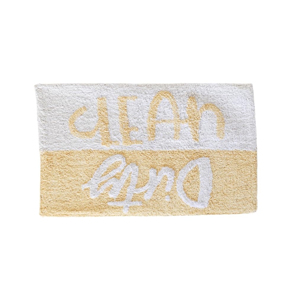 Bath Rugs, Kitchen & Dining Features | Casafoyer Joyful and Thrilling Cotton Bath Mats - Tufted Texture, Cheeky Phrases - Plush & Opulent - 100% Cotton - 80x50cm - Yellow | casafoyer.myshopify.com