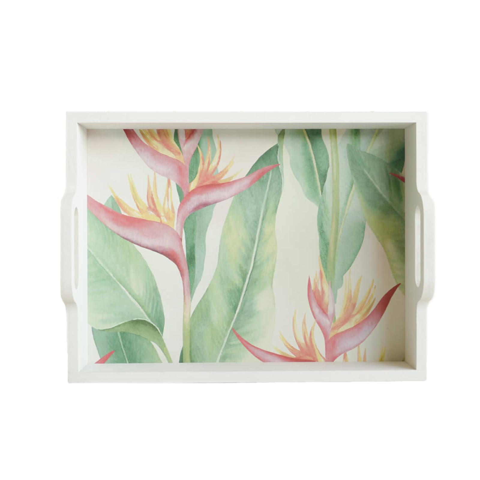 Serving Trays | Elegant White Serving Tray - Chic Patterns - Practical Storage - (W) 40cm x (H) 6cm x (D) 30cm | casafoyer.myshopify.com