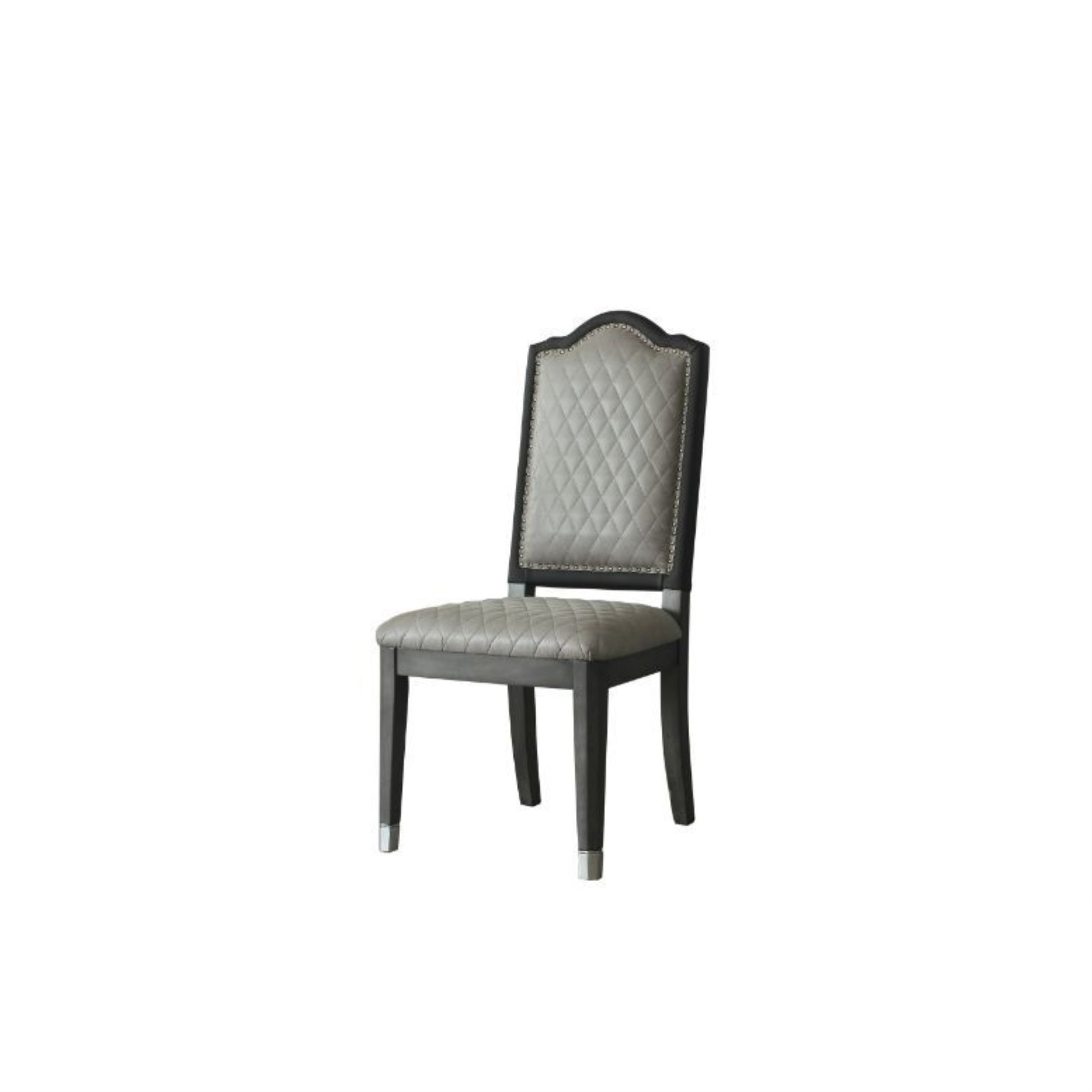 CasaFoyer House Beatrice Dining Set: European Romanticism-inspired, Timelessly Refined Wooden Table & Chairs with Exquisite Faux Leather Upholstery. Supreme Comfort & Sublime Simplicity in Two-Toned Finish.