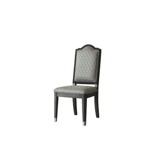 CasaFoyer House Beatrice Dining Set: European Romanticism-inspired, Timelessly Refined Wooden Table & Chairs with Exquisite Faux Leather Upholstery. Supreme Comfort & Sublime Simplicity in Two-Toned Finish.