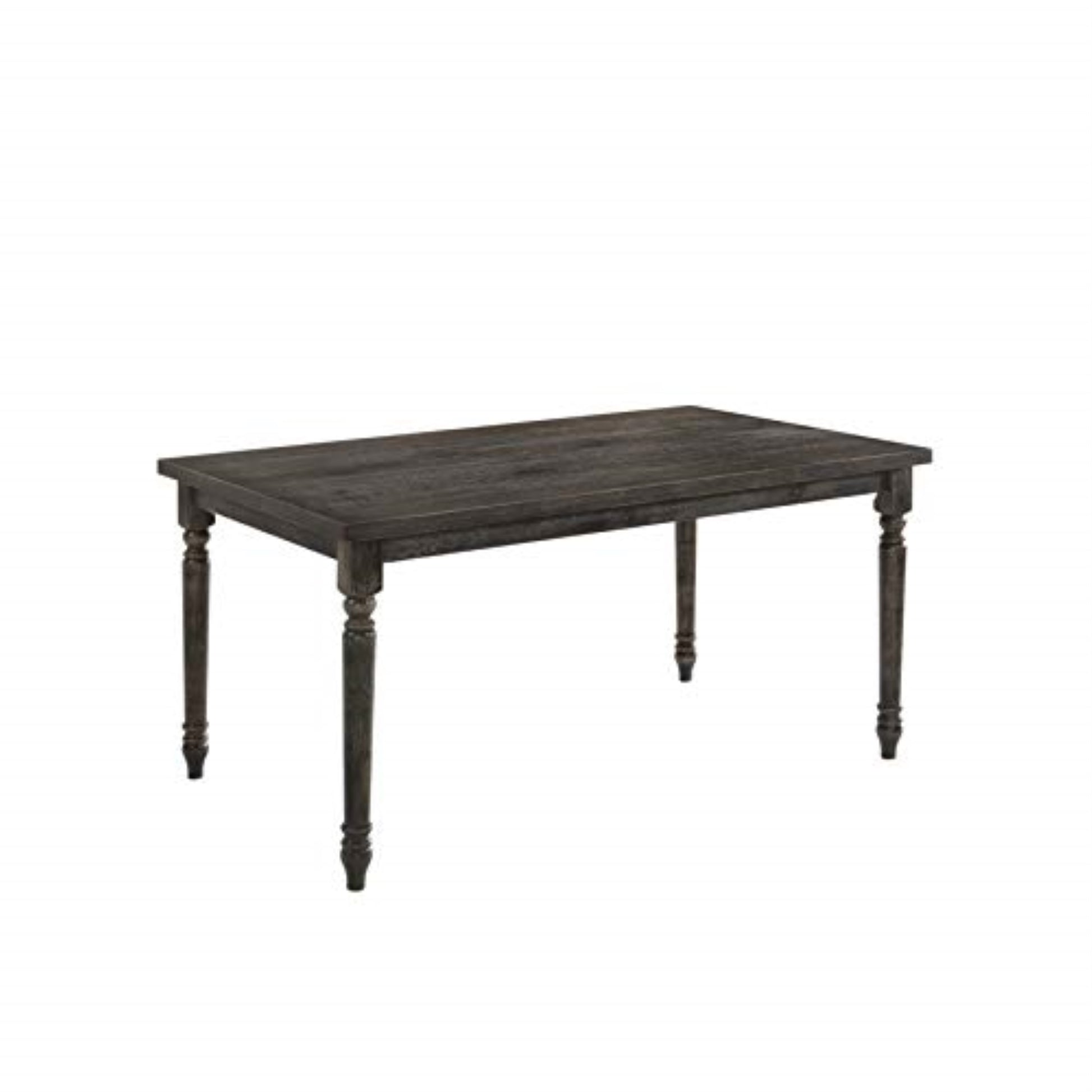 CasaFoyer Sturdy Wood Rectangular Dining Table | Elegant Turned Legs | Ideal for Casual Meals and Family Gatherings | Seats 6 Comfortably