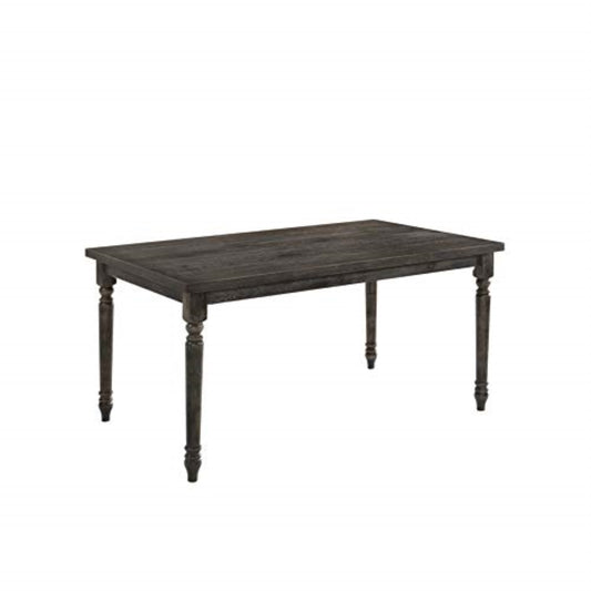 CasaFoyer Sturdy Wood Rectangular Dining Table | Elegant Turned Legs | Ideal for Casual Meals and Family Gatherings | Seats 6 Comfortably
