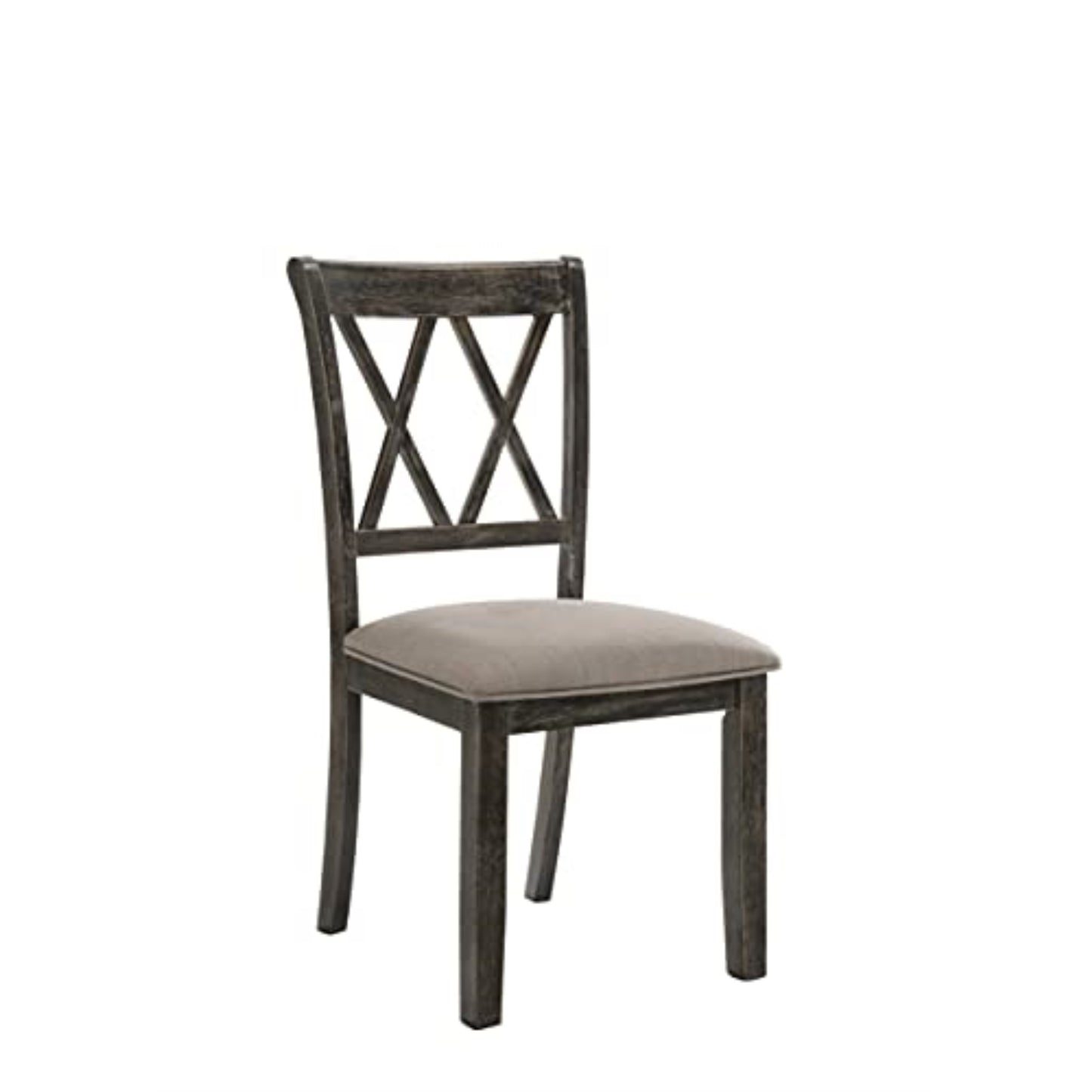 CasaFoyer Claudia II Counter Side Chair - Wooden Frame, Linen Upholstery, Double "X" Design - Set of 2