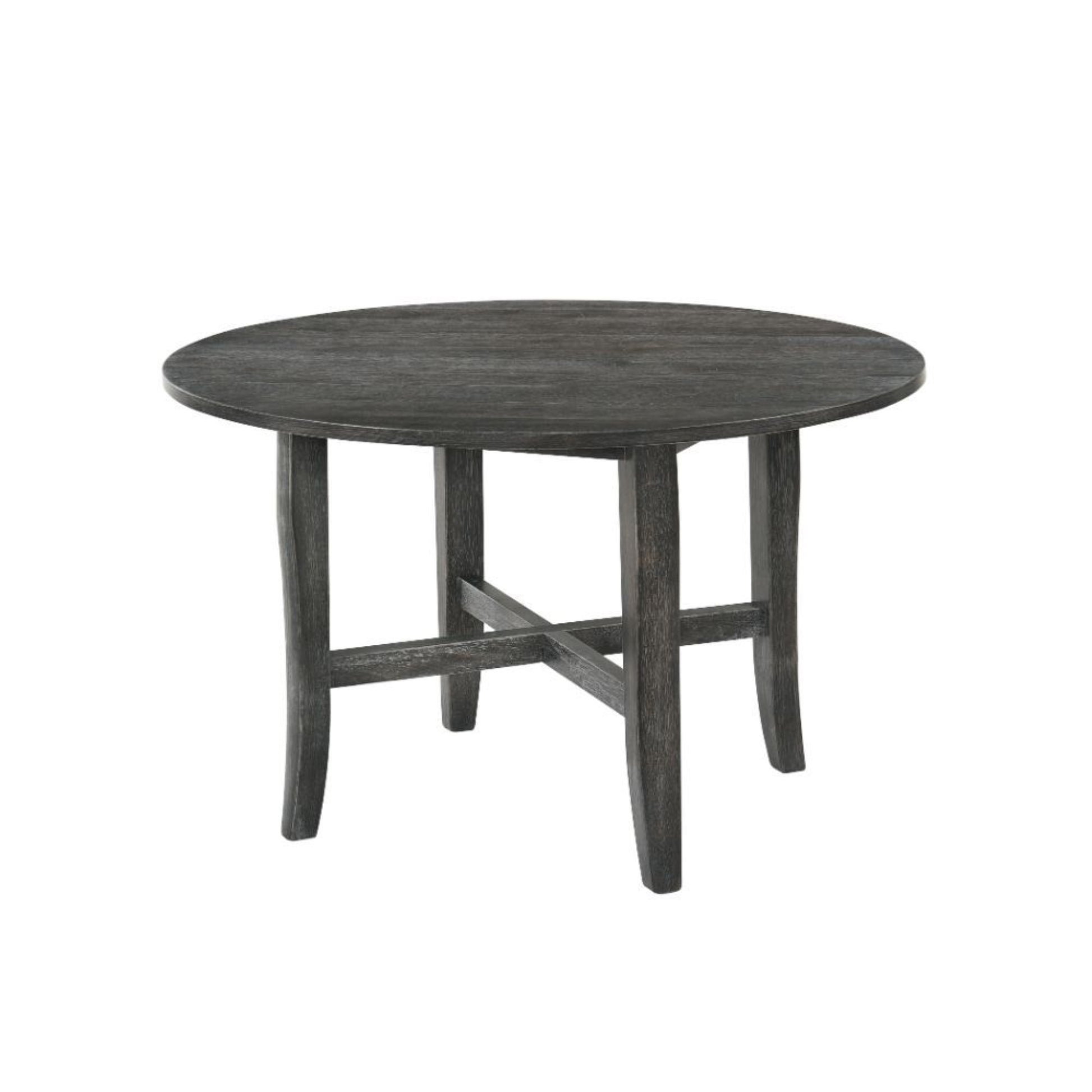 CasaFoyer Kendric Round Dining Table - Rustic Chic Farmhouse Style, Seats 4, X-Shaped Legs, Neutral Finish