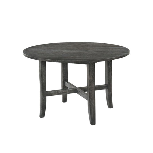CasaFoyer Kendric Round Dining Table - Rustic Chic Farmhouse Style, Seats 4, X-Shaped Legs, Neutral Finish