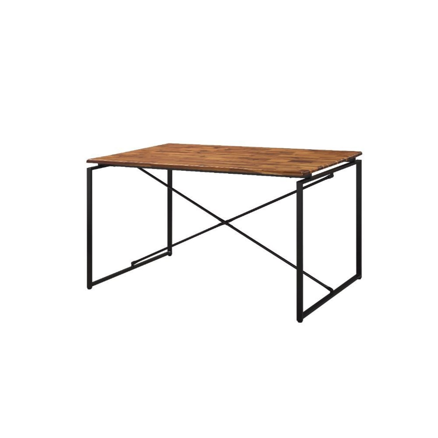CasaFoyer Jurgen Industrial Dining Set - Rectangular Table with Metal Sled Base and Wooden Back Chairs - Industrial Style with 2 Color Options