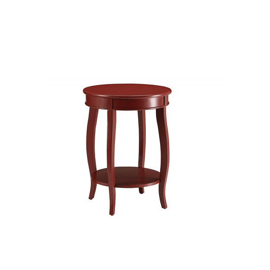 CasaFoyer Alberta Side Table - Round Top, Stylish Legs - Available in Antique White, Walnut, Red, and Teal - Perfect Accent Piece for Personal Style