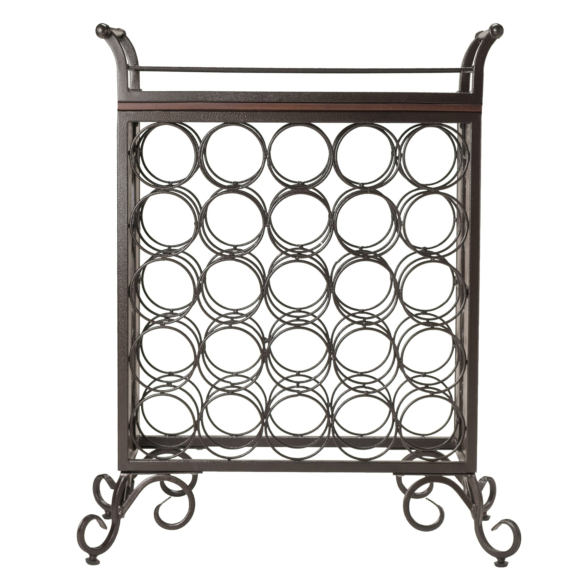 CasaFoyer Silvano 5x5 Wine Rack with Removable Tray - Holds 25 Bottles - Dark Bronze Finish - Adjustable Feet - Durable & Stylish - Assembly Required