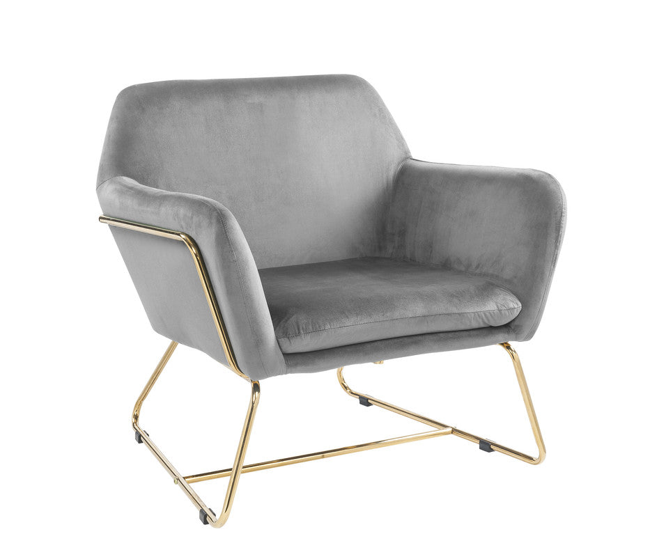 CasaFoyer Keira Exquisite Velvet Accent Chair - Gold Performance Upholstery - Elegant Addition to Any Room - Captivating Beauty from Every Perspective