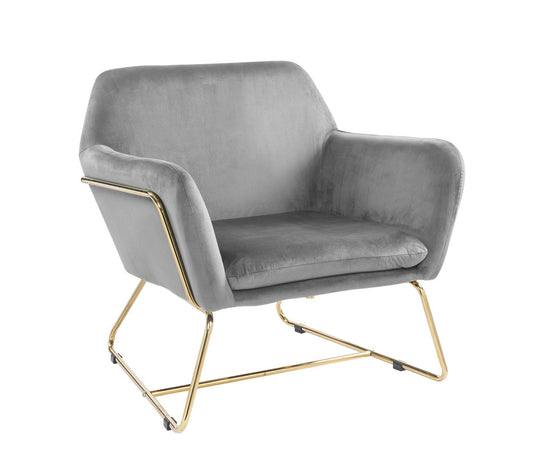 CasaFoyer Keira Exquisite Velvet Accent Chair - Gold Performance Upholstery - Elegant Addition to Any Room - Captivating Beauty from Every Perspective