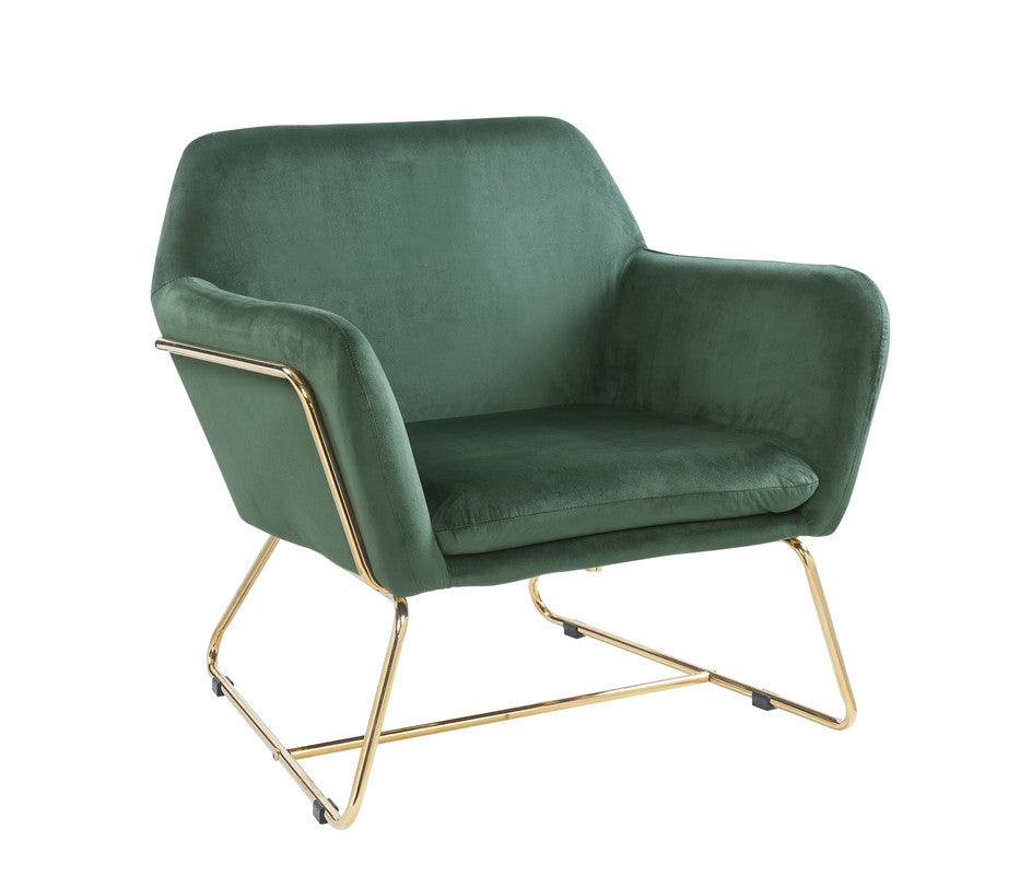CasaFoyer Keira Velvet Accent Chair - Elegant Gold Accents, High-Quality Performance Velvet Upholstery - Sophisticated Contemporary Design for Any Room - CasaFoyer