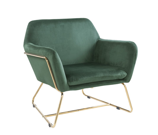 CasaFoyer Keira Velvet Accent Chair - Elegant Gold Accents, High-Quality Performance Velvet Upholstery - Sophisticated Contemporary Design for Any Room - CasaFoyer