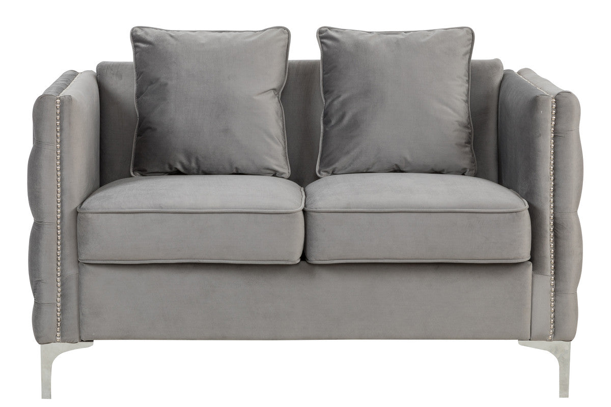 CasaFoyer Bayberry Collection Premium Wood Loveseat with Button Tufting & Nail-Head Trim - Elegant & Comfortable Living Room Furniture