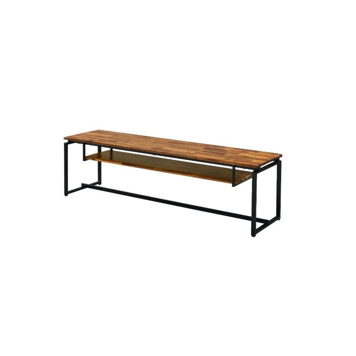 CasaFoyer Kersey TV Stand - Contemporary Wood and Metal Tube Construction - Cable Management - Oak & Black