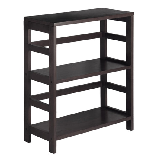 CasaFoyer Elegant 2-Tier Espresso Storage Shelf with Wide Sections for Books, Toys, and Accessories - Leo Collection