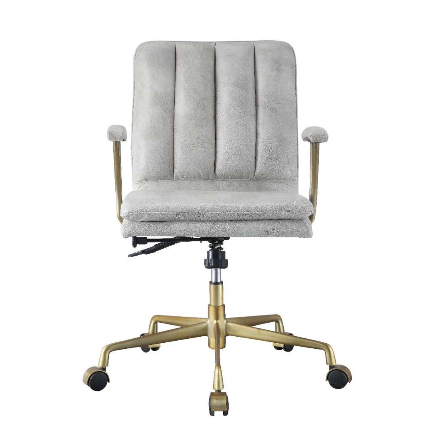 CasaFoyer "Damir High Back Office Chair - Stylish & Functional with Adjustable Lift Height, Lumbar Support, Vintage White Upholstery & Chrome Accents"