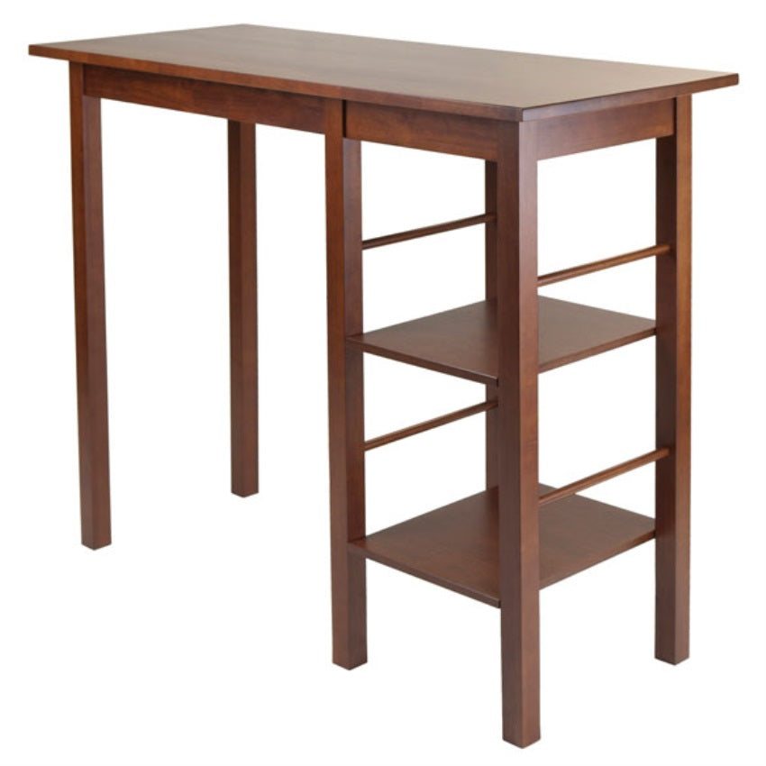 CasaFoyer Wood Egan Breakfast Table - Versatile & Modern Design, 2 Shelves, Solid Wood, Easy Assembly, 44.88" W x 19.69" D x 36.16" H