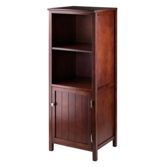 CasaFoyer Wood Brooke Jelly Cupboard - French Country Charm, Open Shelf Compartment, Removable Shelves, Durable Walnut Finish - 17.35"W x 15.75"D x 47.44"H