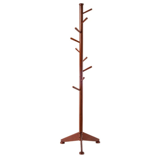 CasaFoyer Wood Lily Coat Tree Hanger - Stylish & Practical Organizer for Jackets, Coats, Scarves, Hats - Free-Standing & Space-Saving - Solid Wood Construction - Walnut Finish - Easy Assembly - 21.46" W x 18.9" D x 70.31" H