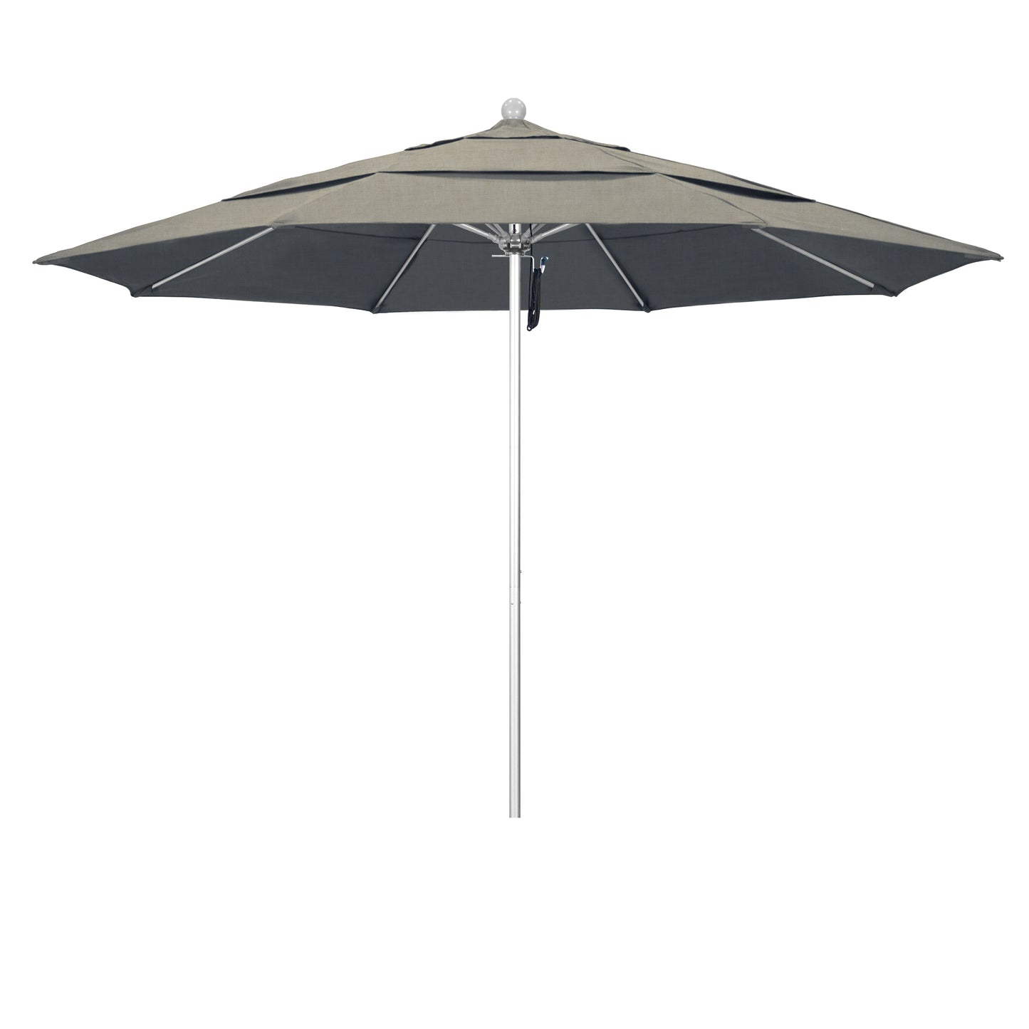 CasaFoyer 11' Commercial Grade Patio Umbrella with Sturdy Aluminum Frame, Fiberglass Ribs, and Pulley Lift System - 3-Year Warranty
