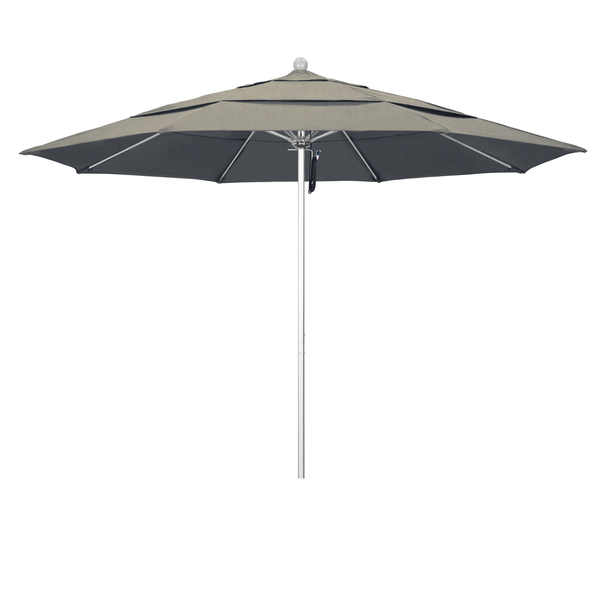 CasaFoyer 11' Commercial Grade Patio Umbrella with Sturdy Aluminum Frame, Fiberglass Ribs, and Pulley Lift System - 3-Year Warranty