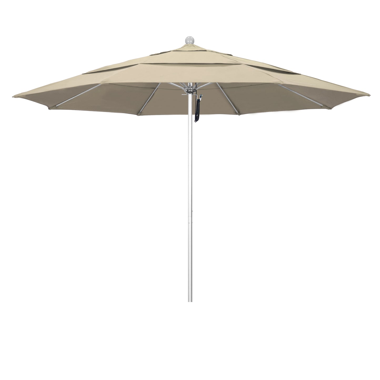 CasaFoyer 11' Commercial Grade Patio Umbrella with Sturdy Aluminum Frame, Fiberglass Ribs, and 3-Year Warranty - Easy Pulley Lift System.